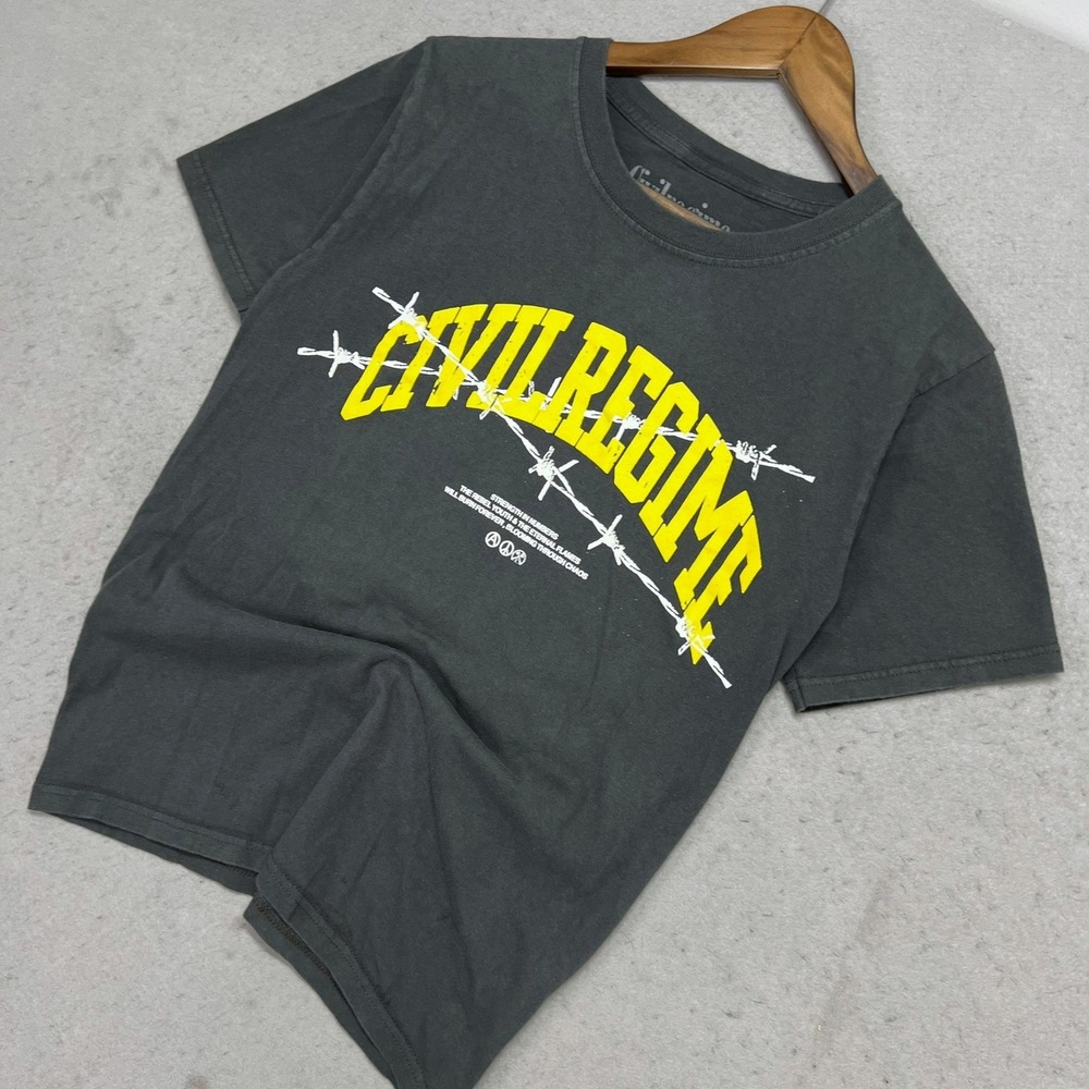 Civil Regime Blooming Through Chaos Graphic T-Shirt Mens Small Charcoal Grey